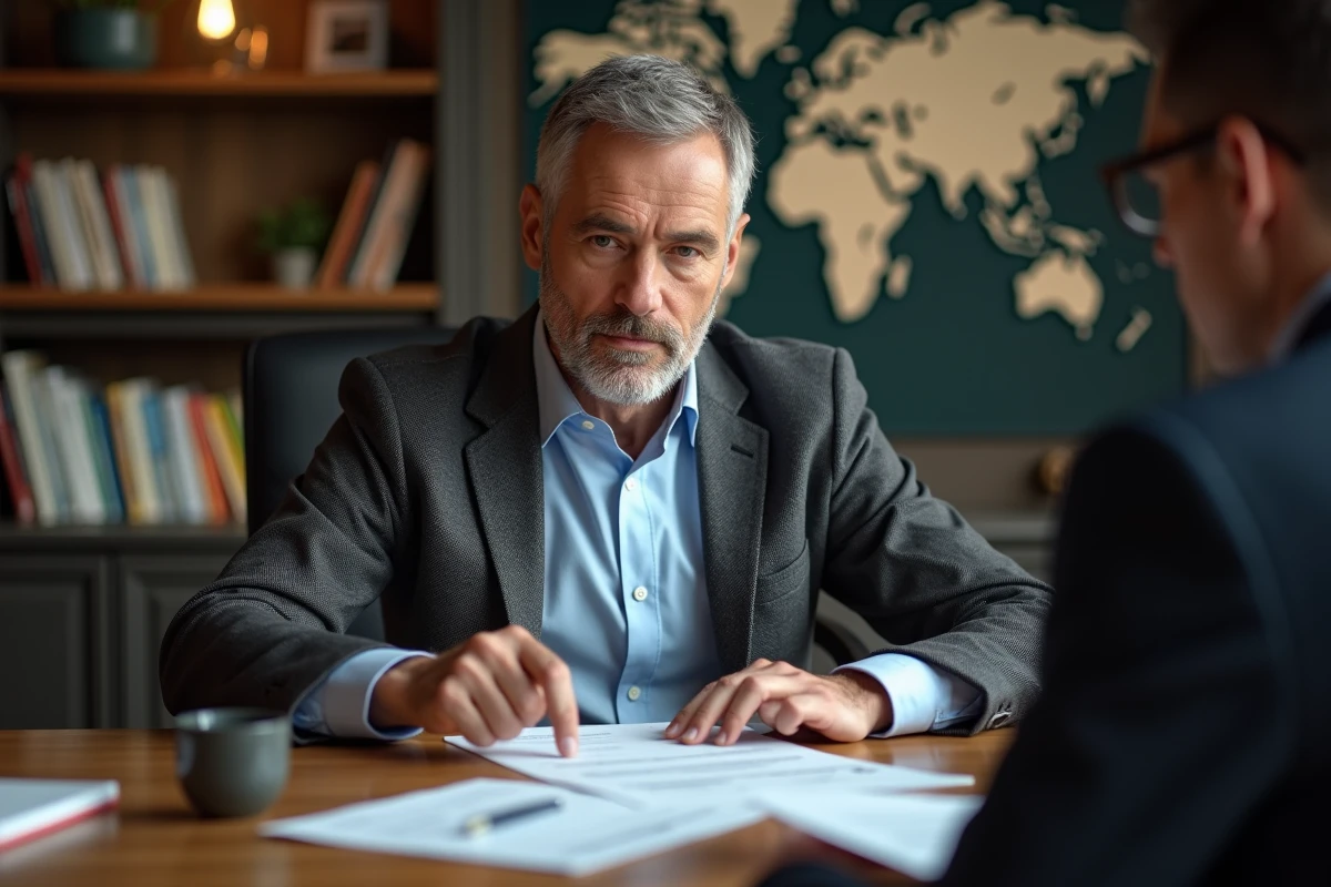 Homme en entretien pointe la section langues de son CV